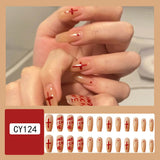 Wjczt Lovely Funny Halloween Ghost Face Horror Blood Fake Nails Ballerina Matt Spider Web Nail Art Gorgeous Reusable Press on Nails