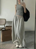 Wjczt Wide Leg Parachute Pants Women Y2k Baggy Casual Joggers Chic Oversized Korean Harajuku Fashion Patchwork Trousers Hippie