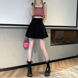 Wjczt Fashion Women Zipper High Waist Mini Skirt Korean Style Anti-Glare Pleated Skirt Female Show Leg Length A-Line Skirts