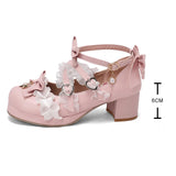 Wjczt Women High Heels Mary Jane Pumps Cross Strap Wedding Tea Party White Pink Black Ruffles Bow Maid Princess Cosplay Lolita Shoes