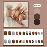 Wjczt 24p Artifical Fake Nails Full Coverage False Nails White Clouds French Long Wearing Reusable Nail Coffin Ballerina Press on Nail