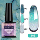 Wjczt 7.3ml Thermal Gel Polish More Colors Temperature Color Changing Glitter UV Gel Varnish Soak Off UV LED Gel Lacquers Nail Polish