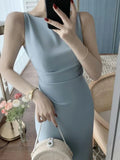 Wjczt New Women Summer Fashion Spaghetti Strap Sleeveless Sexy Dress Female Elegant Evening Midi Dress