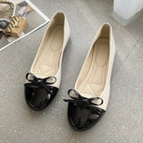 Wjczt Large Size Black Women's Flats Shoes Woman Slip-on Loafers Elegant Bow-knot Flat Shoes Mother Flats Zapatos De Mujer