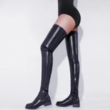 Wjczt Punk Style Women Boots Big Size 35-44 Sexy Over The Knee Boots Ladies Winter Shoes Platform Mid Heel Thigh High Boots Black