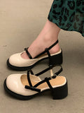 Wjczt Mary Janes Platform Shoes Buckle Bow Round Toe Sweet Shoes Lolita Hollow Fairy Elegant Sandals Shoes Woman Casual Summer