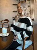 Wjczt Casual Solid Mohair Loose Sweater For Women Fashion O-neck Long Sleeve Knitting Pullover Autumn Lady Chic Street Knitwear