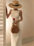 Wjczt New Women Summer Fashion Spaghetti Strap Sleeveless Sexy Dress Female Elegant Evening Midi Dress