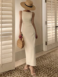 Wjczt New Women Summer Fashion Spaghetti Strap Sleeveless Sexy Dress Female Elegant Evening Midi Dress