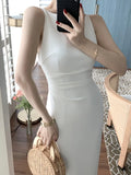 Wjczt - New Women Summer Fashion Spaghetti Strap Sleeveless Sexy Dress Female Elegant Evening Midi Dress