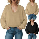 Wjczt   fall outfits y2k Women Autumn Winter New Pullover European Women'S Clothing Fashion Casual Round Neck Knitted Sweater Streetwear Sweatshirt