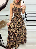 Wjczt Leopard Sweetheart Neck Cami Dress