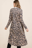 Wjczt Celeste Full Size Leopard V-Neck Long Sleeve Cardigan