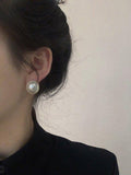 Wjczt 2024 New Simple Fashion 925 Silver Needle Pearl Earrings