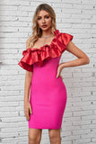 Wjczt Ruffled One-Shoulder Bodycon Dress