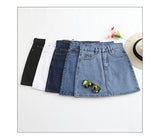 Wjczt Summer Denim Mini Skirt Women Korean High Waist A-Line Skirt Causal Oversized Harajuku Short Jean Skirts Minimalist