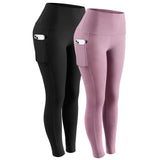 Wjczt Middle Waist Leggings With Pocket Elastic Women Leisure Type Push Up Leggings Women Gym Hip Fitness Pants