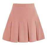 Wjczt Women 2022 Korean Harajuku Solid Pleated Skirt Casual High Waist Elastics Vintage Wild All-match Skirts for Girls Teenager