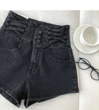 Wjczt New Streetwear Female High Waist Wide Leg Vintage Denim Shorts Spring Summer Women Loose Washed Solid Color Jeans Shorts