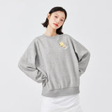 Wjczt Sweatshirt Women Oversize Flower Casual Spring New Personality Girly Pullover Drop-Shoulder Fashion