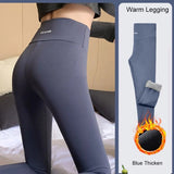 Wjczt 2022 Fleece Leggings High Waist  Push Up Women Sexy Sport Seamless Fitness Thermal Leggings Pants Warm Tights For Winter