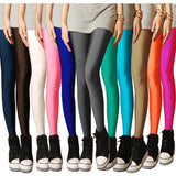 Wjczt New Spring Autume Solid Candy Neon Leggings for Women High Stretched Female Sexy Legging Pants Girl Clothing Leggins