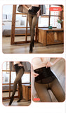 Wjczt Winter Breasted Leggings Fake Translucent Elastic High Waist Tight Leggins Waist Trainer Plus Velvet Warm Women Leggings