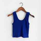 Wjczt 2022 Fashion Sexy Women Candy Colour Crop Tops Sleeveless Short Cotton Knitted Casual Tube Top Female Sleeveless Cropped Vest