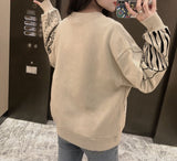 Wjczt Women Charater Print Gray Sweatshirts Oversize Long Sleeve O Neck Loose Pullovers Female Tops 4H1 # Hoodie # Women Hoodie