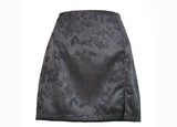 Wjczt Women Summer Elegant Jacquard Satin Skirt Sexy High Waist Mini Skirt Vintage Zipper Pencil skirt with side Slit Y2K 2000s 90s