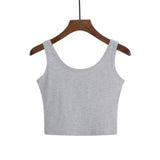 Wjczt 2022 Fashion Sexy Women Candy Colour Crop Tops Sleeveless Short Cotton Knitted Casual Tube Top Female Sleeveless Cropped Vest