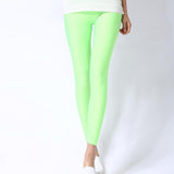 Wjczt New Spring Autume Solid Candy Neon Leggings for Women High Stretched Female Sexy Legging Pants Girl Clothing Leggins