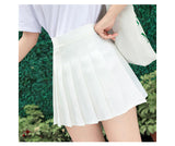 Wjczt Korean Style Plaid Skirts Women Summer Elegant High Waist a Line Pleated Skirt Kawaii Girls Dance Mini Skirts for Teenagers