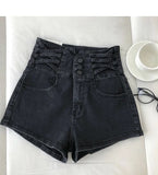 Wjczt New Streetwear Female High Waist Wide Leg Vintage Denim Shorts Spring Summer Women Loose Washed Solid Color Jeans Shorts