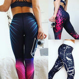 Wjczt Sport Leggings Women Gym Pants Workout Fitness Clothing Jogging Running Pants Gym Tights Stretch Print Sportswear Leggins