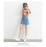 Wjczt Summer Denim Mini Skirt Women Korean High Waist A-Line Skirt Causal Oversized Harajuku Short Jean Skirts Minimalist