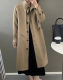 Wjczt Stylish Winter Women Long Trench Coats Autumn Double Breasted Long Jacket Female Belted Ladies Windbreaker 2022