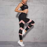 Wjczt Leggings Women High Waist Mesh Patchwork Sports Leggings Stretch Gym Woman Fitness Leggins Running Pants