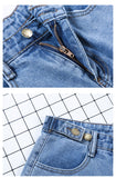 Wjczt New Summer Women High Waist Wide Leg Denim Shorts Casual Female Loose Fit Streetwear Solid Color Straight Jeans Shorts