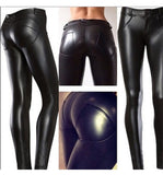 Wjczt Women Plus Size Winter Legging Faux Pu Leather Leggings Thick/Black/Push Up/High Waist Leggings Sexy Pants