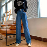 Wjczt High Waist Casual Jeans Women Wide Leg Denim Pants 2021 Spirng Autumn Female Loose Straight Jeans Trouses  Size 4XL Mujer