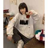 Wjczt Letter Printing Crewneck Sweatshirt Women Hoodie Coat Autumn Winter Streetwear Harajuku Baggy Korean Fashion Girl Oversize TOPs