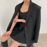 Wjczt Spring and autumn high quality stylish women's solid color oversize big loose blazer coat