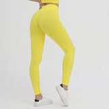 Wjczt Seamless knitted buttocks moisture wicking sports fitness pants sexy buttocks female leggings