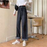 Wjczt High Waist Casual Jeans Women Wide Leg Denim Pants 2021 Spirng Autumn Female Loose Straight Jeans Trouses  Size 4XL Mujer