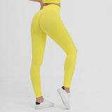 Wjczt Seamless knitted buttocks moisture wicking sports fitness pants sexy buttocks female leggings