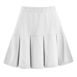 Wjczt Women 2022 Korean Harajuku Solid Pleated Skirt Casual High Waist Elastics Vintage Wild All-match Skirts for Girls Teenager