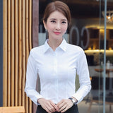 Wjczt Korean Women Cotton Shirts White Shirt Women Long Sleeve Shirts Tops Office Lady Basic Shirt Blouses Plus Size Woman Blouse 5XL