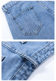 Wjczt New Summer Women High Waist Wide Leg Denim Shorts Casual Female Loose Fit Streetwear Solid Color Straight Jeans Shorts