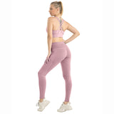 Wjczt Women's High Waist Seamless Sport Leggings Push Up Combination Leggings Fitness Pocket Running Workout Training